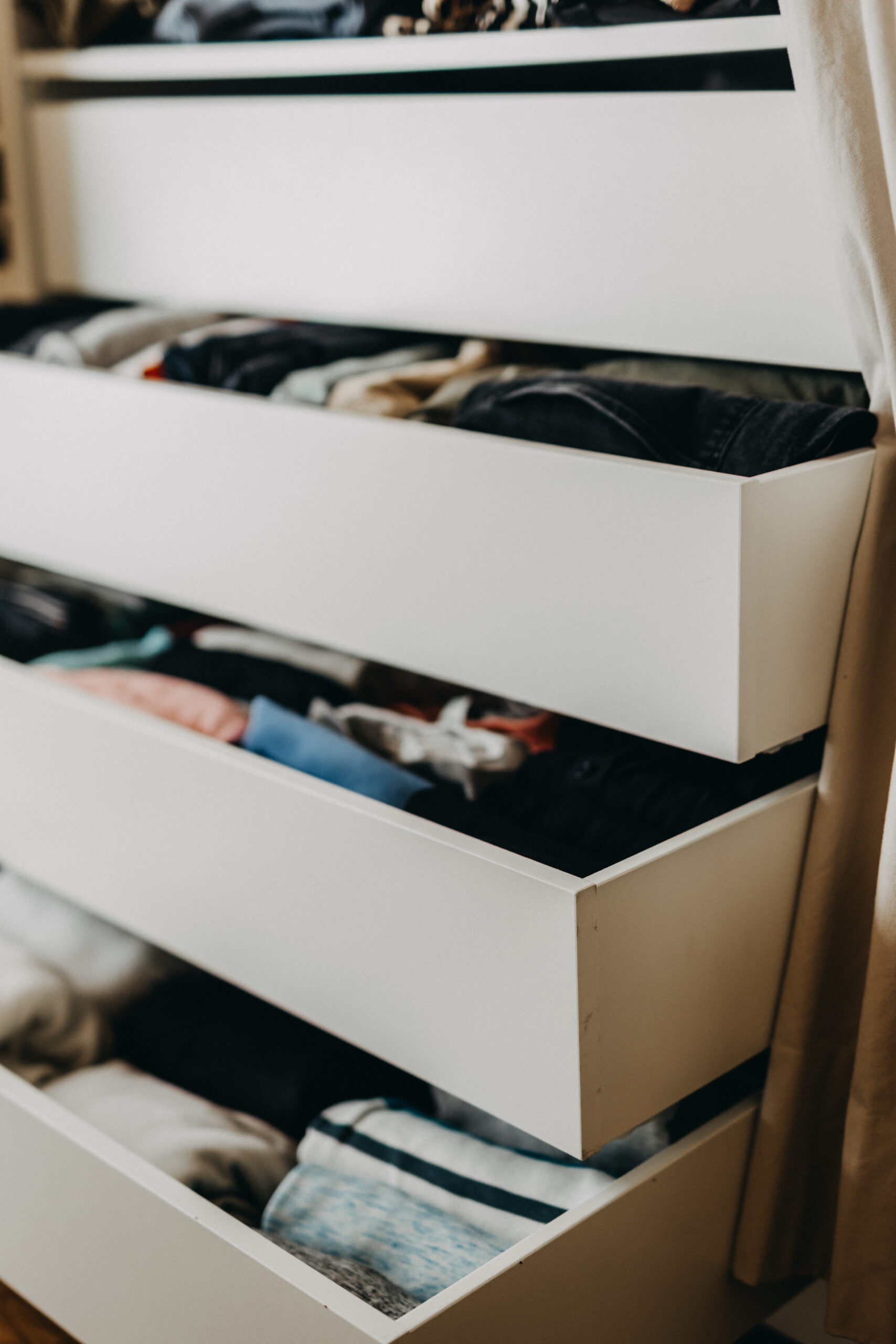 organisation des tiroirs à la méthode verticcale 